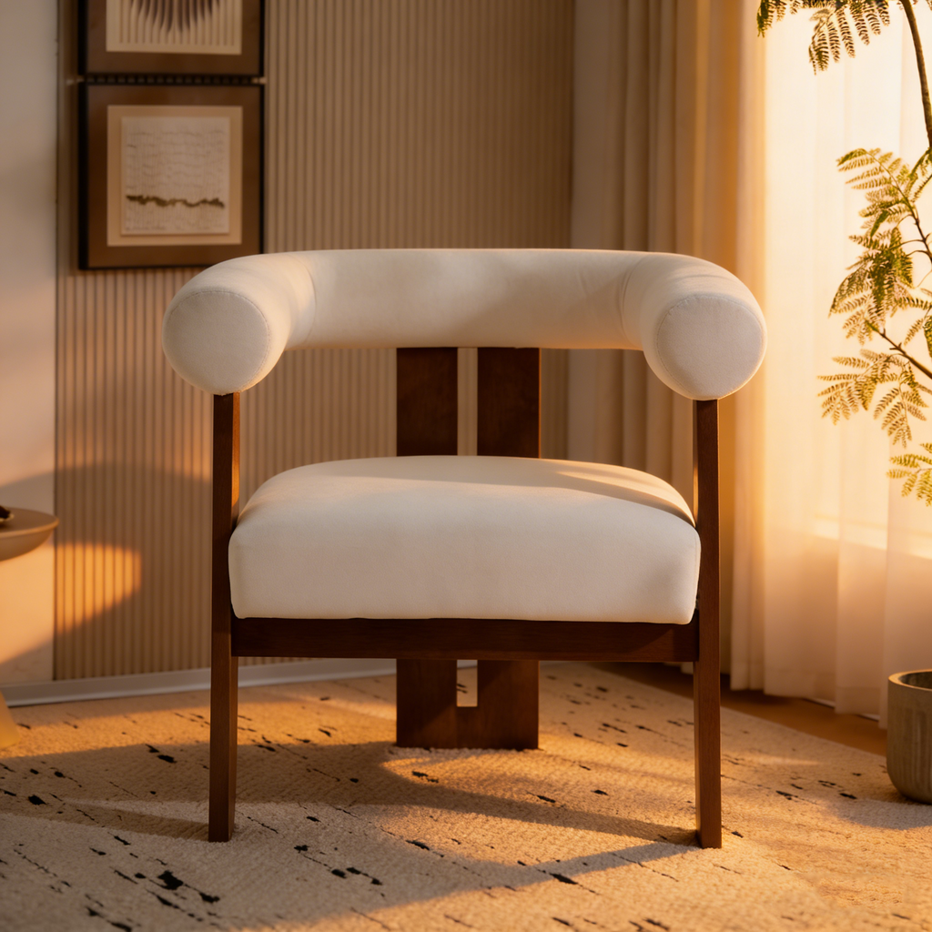 Soft-Cushioned Round ArmChair