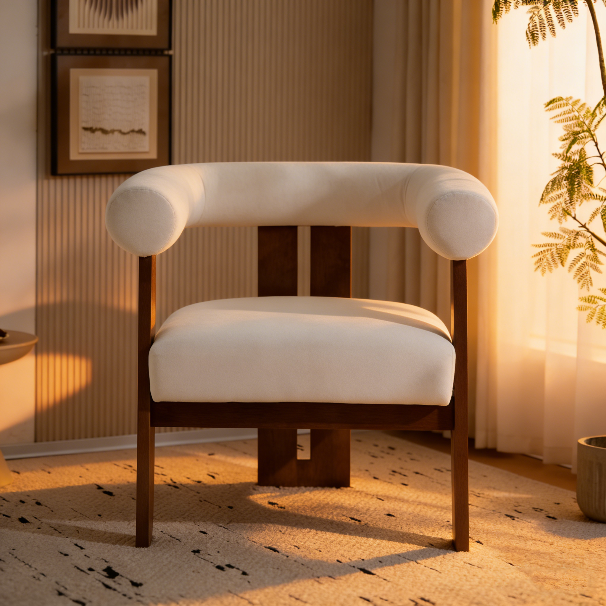 Soft-Cushioned Round ArmChair