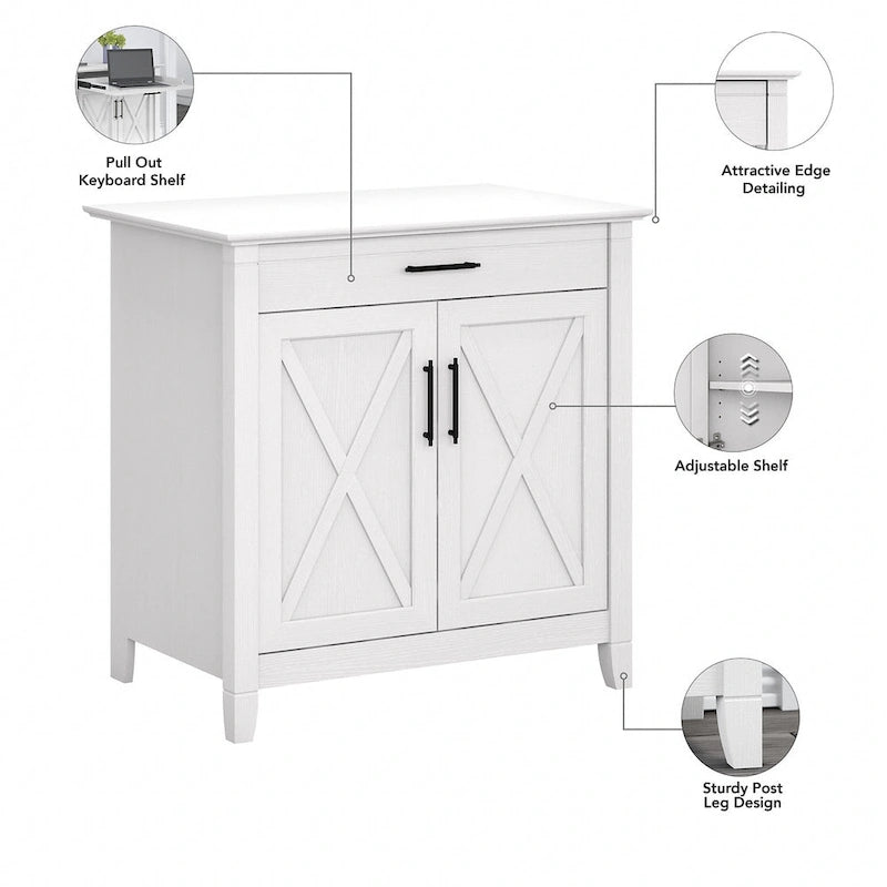 Key West Secretary Desk with Storage Cabinet by