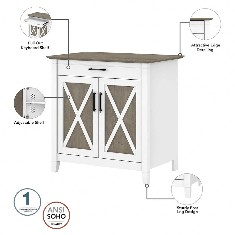 Key West Secretary Desk with Storage Cabinet by