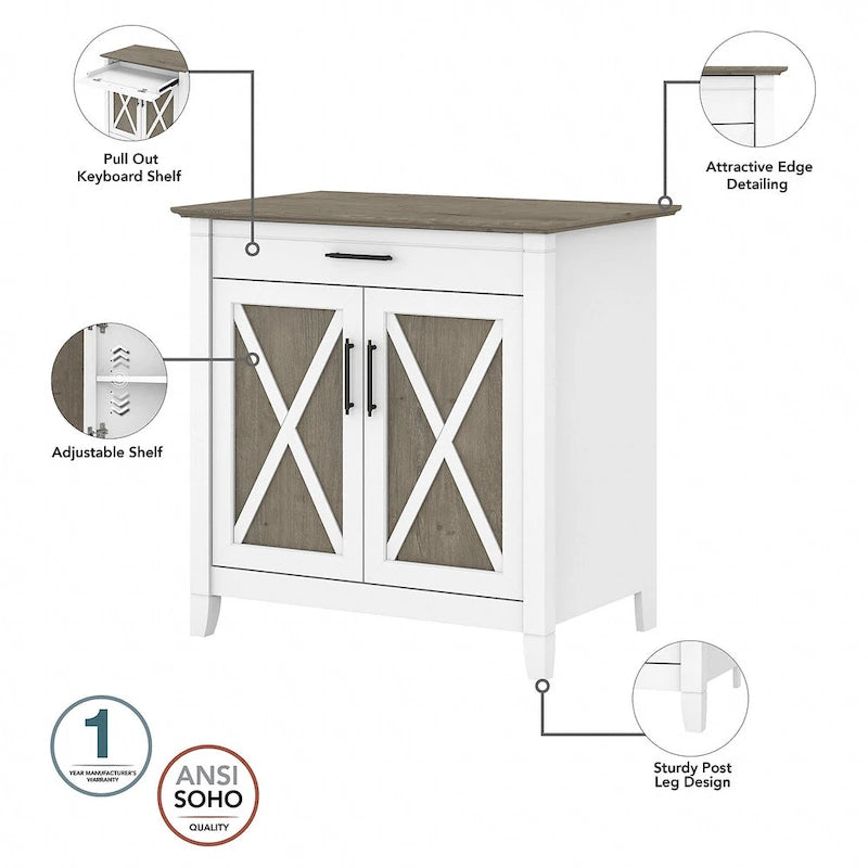 Key West Secretary Desk with Storage Cabinet by