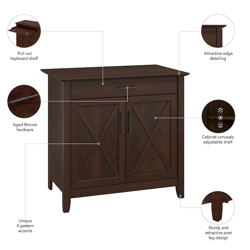 Key West Secretary Desk with Storage Cabinet by