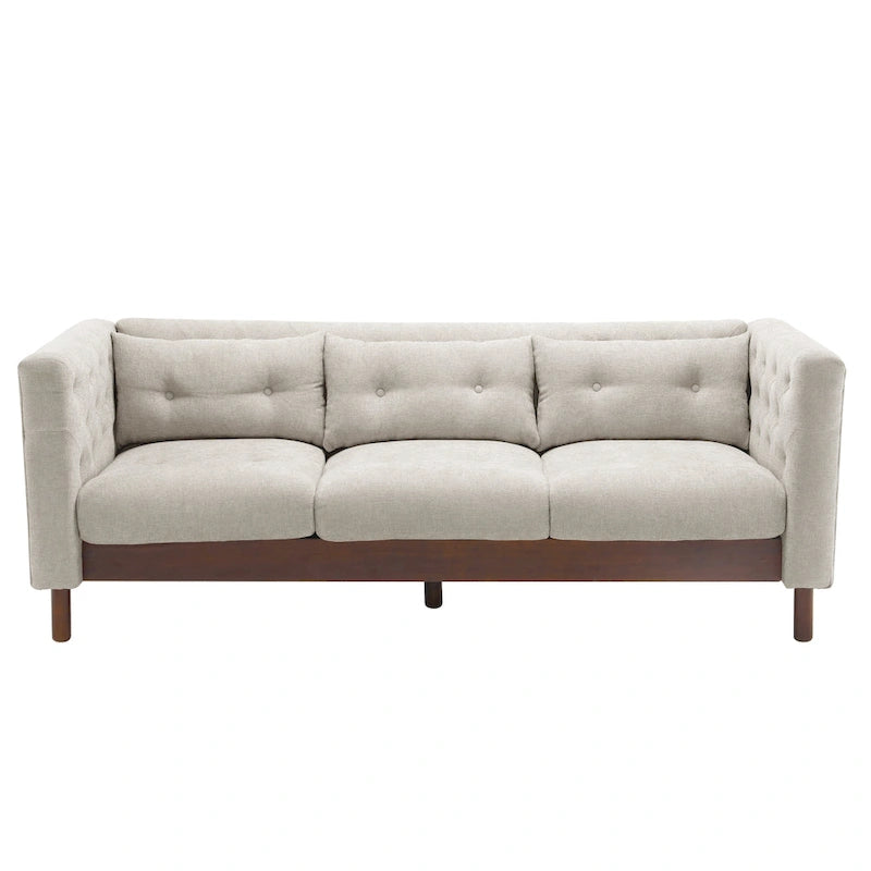 - Modern Upholstered 3-Seater Tufted Sofa Couch for Living Room