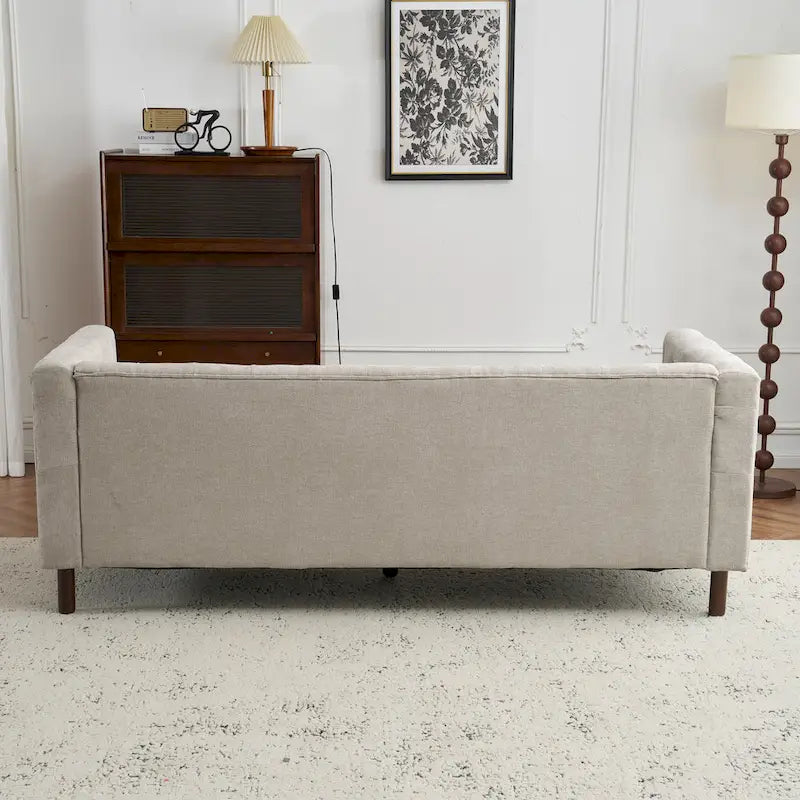 - Modern Upholstered 3-Seater Tufted Sofa Couch for Living Room