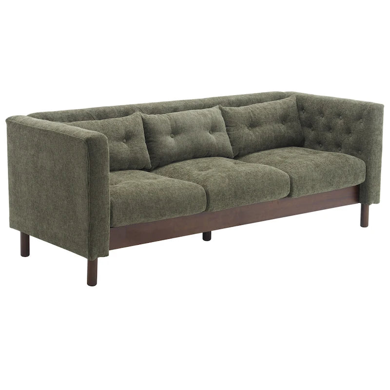 - Modern Upholstered 3-Seater Tufted Sofa Couch for Living Room