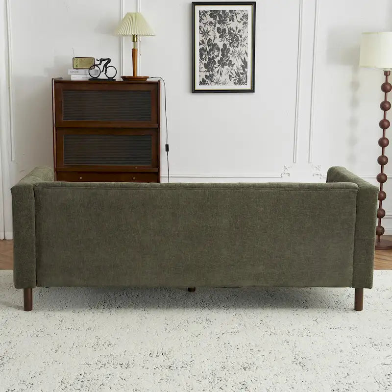 - Modern Upholstered 3-Seater Tufted Sofa Couch for Living Room
