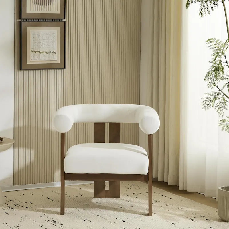 Gilbert Modern Upholstered Round Arm Accent Chair by 