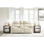  Dahlmoore Beige Power Reclining Loveseat with Console - 76 W x 42 D x 40 H