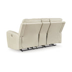 Beige Electric Recliner Sofa With Console - 76 Inches Wide X 42 Inches Deep X 40 Inches High