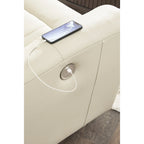 Beige Electric Recliner Sofa With Console - 76 Inches Wide X 42 Inches Deep X 40 Inches High