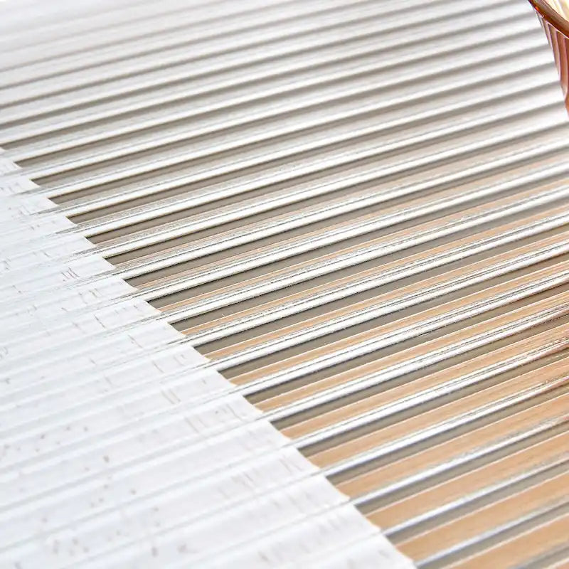 White Double-Layer Coffee Table, Glass Tabletop Imitation Rattan Side Table, Rectangular Solid Wood Table for Living Room