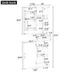 Freestanding Bathroom Cabinet with 2 Doors, Adjustable Shelves & Door Storage ,Tall Bathroom Organizer