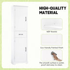 Freestanding Bathroom Cabinet with 2 Doors, Adjustable Shelves & Door Storage ,Tall Bathroom Organizer
