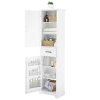 Freestanding Bathroom Cabinet with 2 Doors, Adjustable Shelves & Door Storage ,Tall Bathroom Organizer