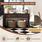 55 Rustic Wooden Entryway Console Table(Espresso)
