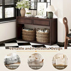 55 Rustic Wooden Entryway Console Table(Espresso)