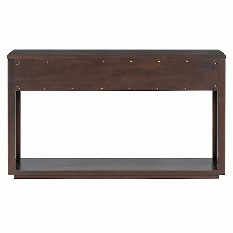 55 Rustic Wooden Entryway Console Table(Espresso)