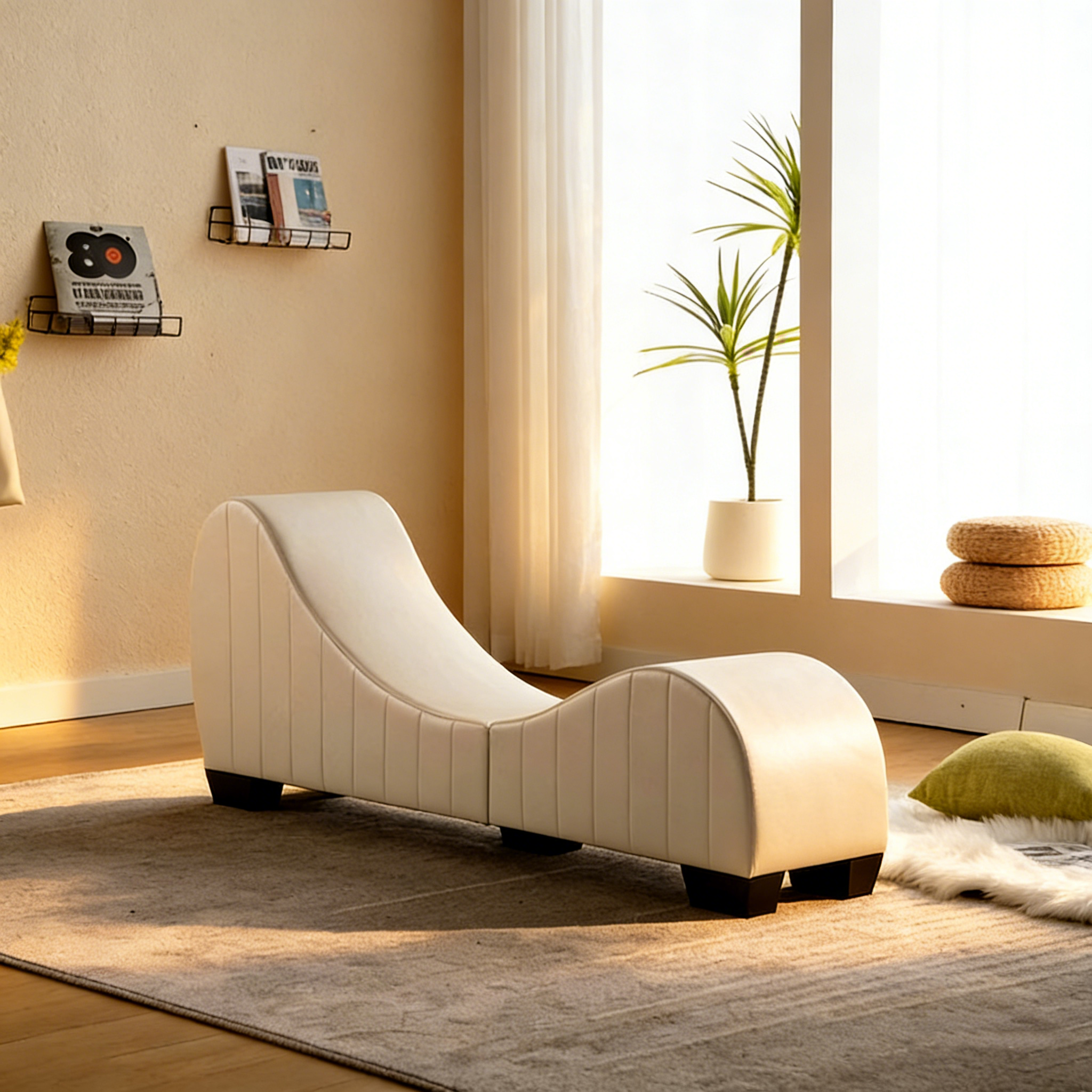 Modern Faux Leather Curved sofa