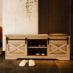 Farmhouse Bench Entryway with Cushion -47 Inch