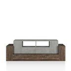 71-Inch 4-Tier Tv Cabinet In Industrial Oak And Light Gray