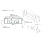71-Inch 4-Tier Tv Cabinet In Industrial Oak And Light Gray