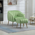 UpholStered ArmChair with Footstool