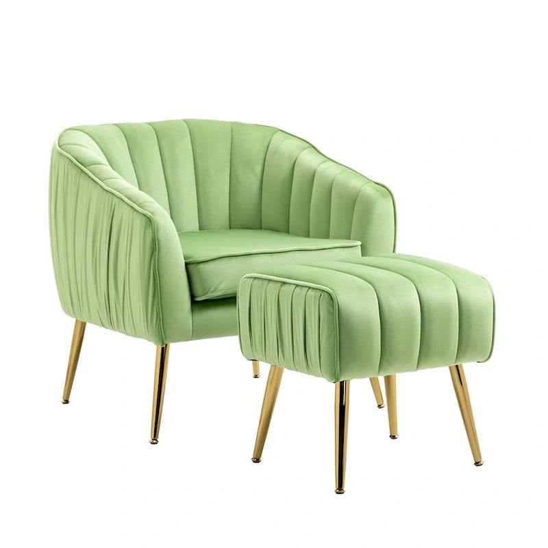 UpholStered ArmChair with Footstool