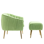 UpholStered ArmChair with Footstool