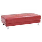 Faux Leather Tufted Ottoman