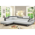 109 in. W 2-piece Faux Leather L Shape Sectional Sofa - 76L x 109W x 28H