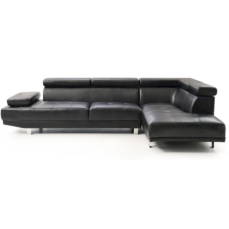 109 in. W 2-piece Faux Leather L Shape Sectional Sofa - 76L x 109W x 28H