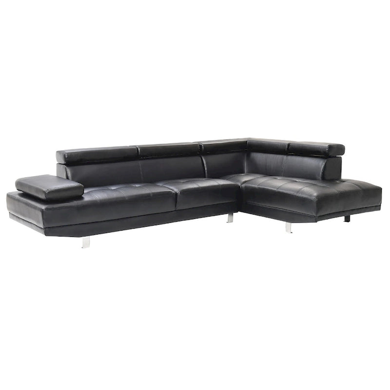 109 in. W 2-piece Faux Leather L Shape Sectional Sofa - 76L x 109W x 28H
