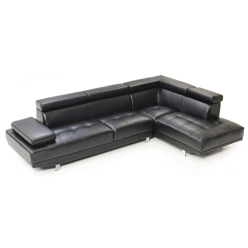 109 in. W 2-piece Faux Leather L Shape Sectional Sofa - 76L x 109W x 28H