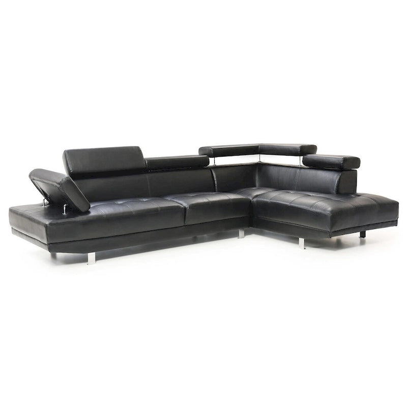 109 in. W 2-piece Faux Leather L Shape Sectional Sofa - 76L x 109W x 28H