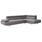 109 in. W 2-piece Faux Leather L Shape Sectional Sofa - 76L x 109W x 28H