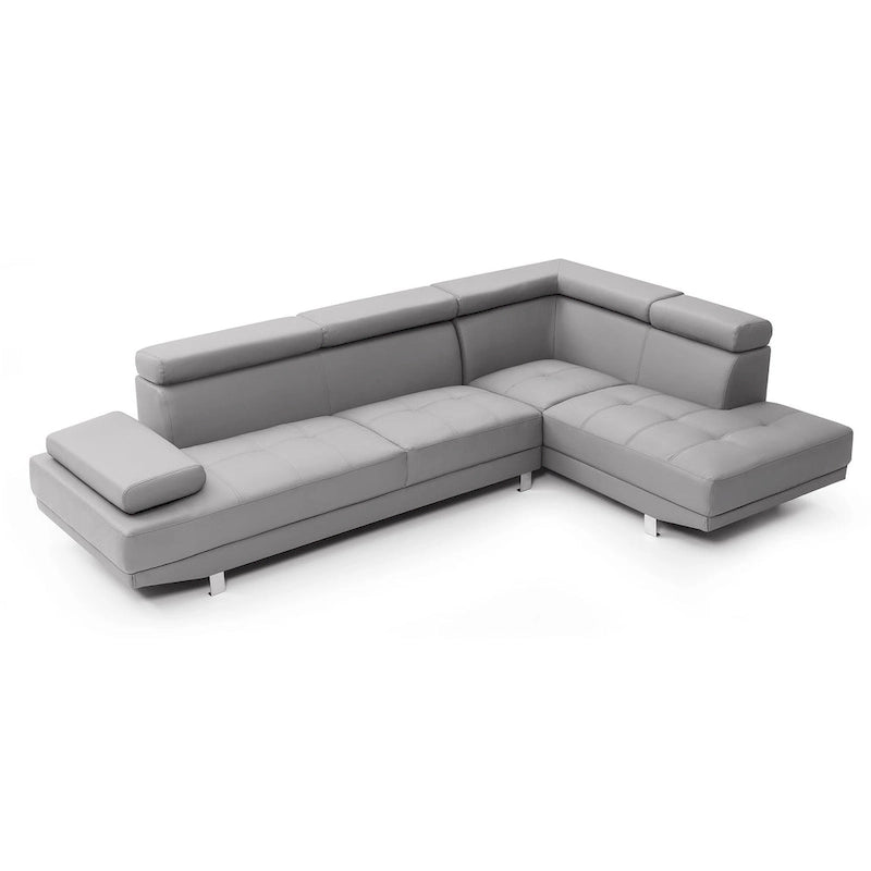 109 in. W 2-piece Faux Leather L Shape Sectional Sofa - 76L x 109W x 28H