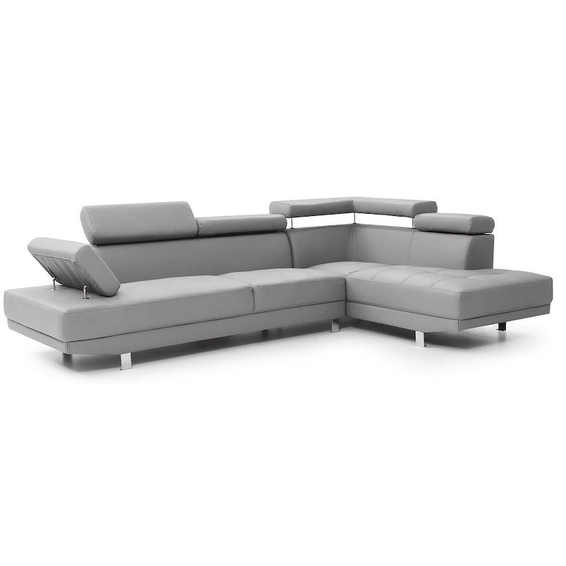 109 in. W 2-piece Faux Leather L Shape Sectional Sofa - 76L x 109W x 28H