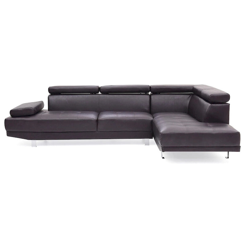 109 in. W 2-piece Faux Leather L Shape Sectional Sofa - 76L x 109W x 28H