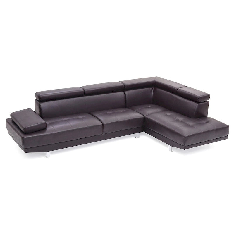 109 in. W 2-piece Faux Leather L Shape Sectional Sofa - 76L x 109W x 28H