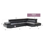 109 in. W 2-piece Faux Leather L Shape Sectional Sofa - 76L x 109W x 28H