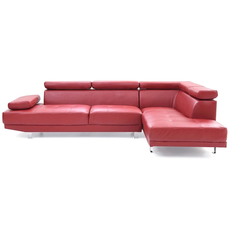 109 in. W 2-piece Faux Leather L Shape Sectional Sofa - 76L x 109W x 28H