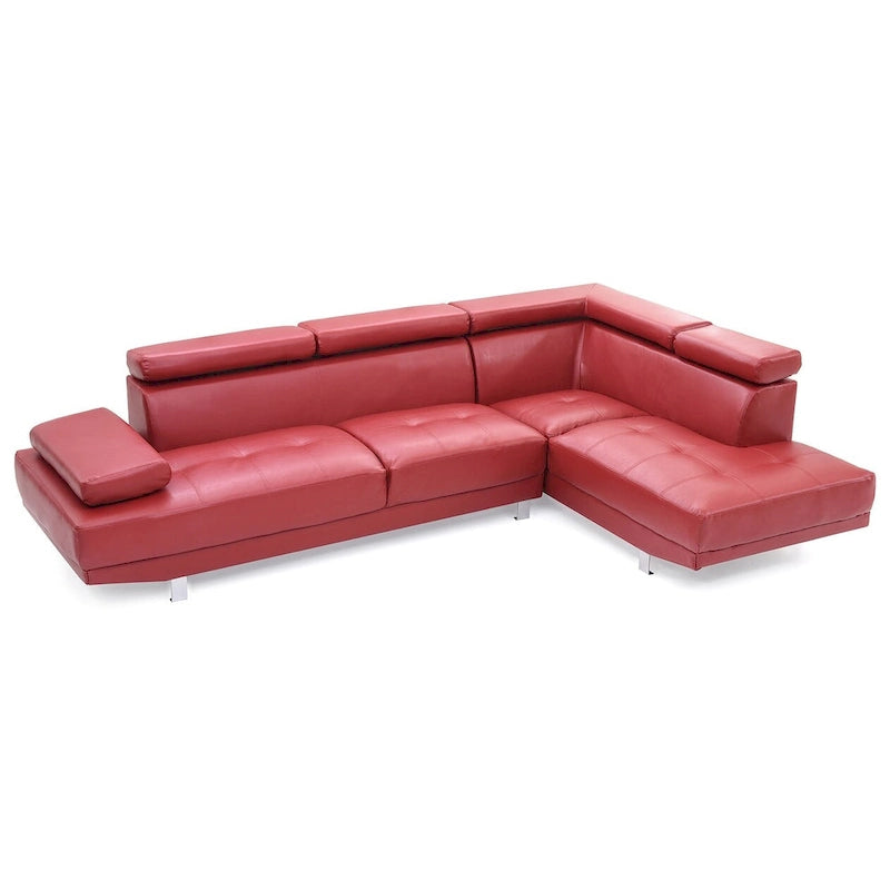 109 in. W 2-piece Faux Leather L Shape Sectional Sofa - 76L x 109W x 28H