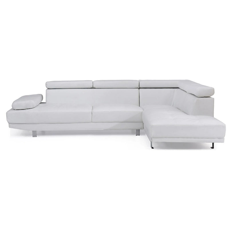 109 in. W 2-piece Faux Leather L Shape Sectional Sofa - 76L x 109W x 28H