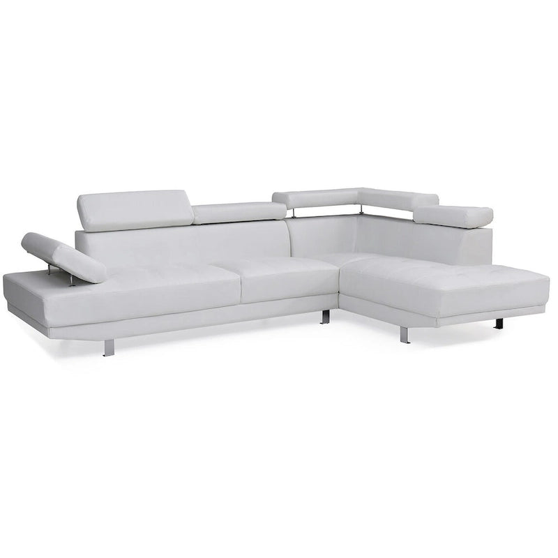 109 in. W 2-piece Faux Leather L Shape Sectional Sofa - 76L x 109W x 28H