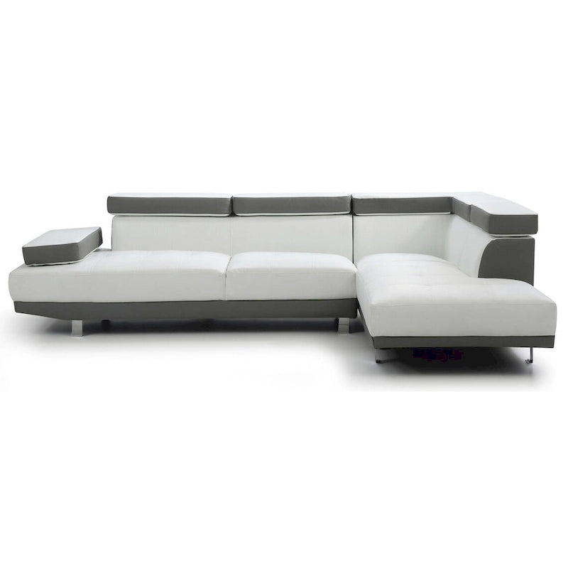 109 in. W 2-piece Faux Leather L Shape Sectional Sofa - 76L x 109W x 28H