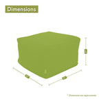 Indoor Outdoor Aruba Ottoman Pouf 27 in L x 27 in W x 17 in H
