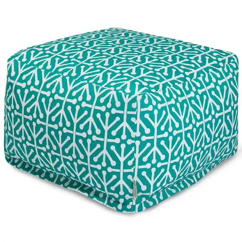 Indoor Outdoor Aruba Ottoman Pouf 27 in L x 27 in W x 17 in H