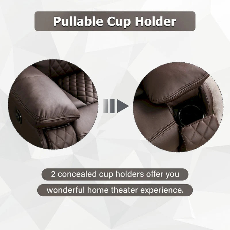 Modern Leather Power Reclining Heated Massage Chair for Elderly