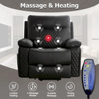 Modern Leather Power Reclining Heated Massage Chair for Elderly