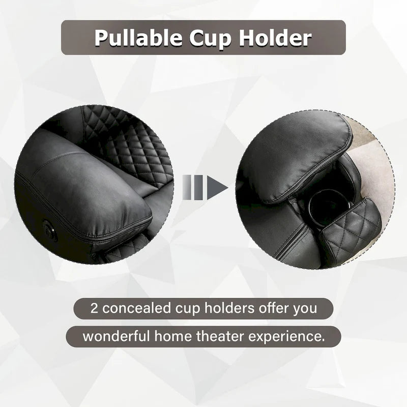 Modern Leather Power Reclining Heated Massage Chair for Elderly